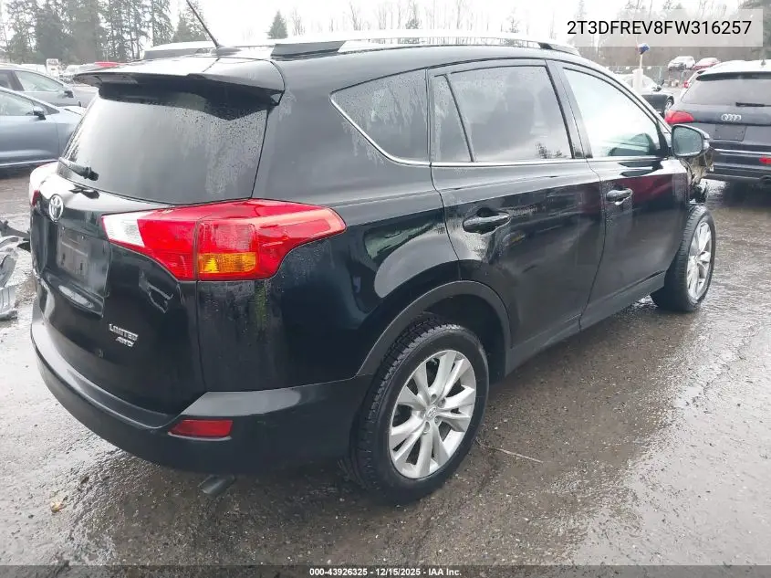2T3DFREV8FW316257 2015 Toyota Rav4 Limited