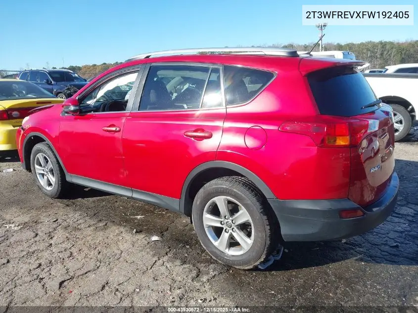 2T3WFREVXFW192405 2015 Toyota Rav4 Xle