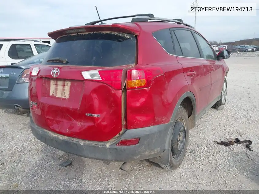 2T3YFREV8FW194713 2015 Toyota Rav4 Limited