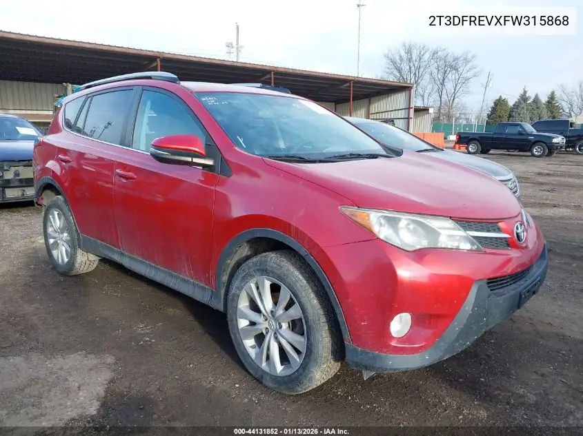 2T3DFREVXFW315868 2015 Toyota Rav4 Limited