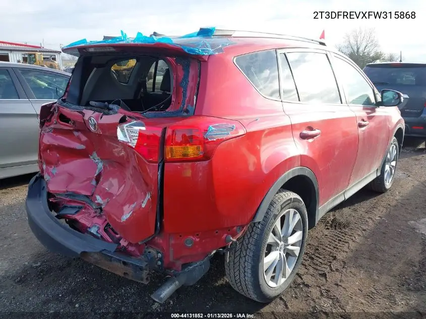 2T3DFREVXFW315868 2015 Toyota Rav4 Limited