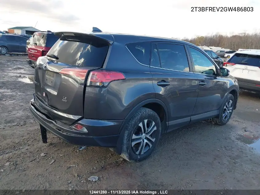 2T3BFREV2GW486803 2016 Toyota Rav4 Le