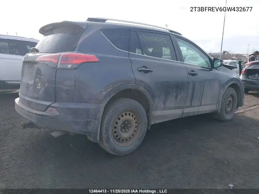 2T3BFREV6GW432677 2016 Toyota Rav4 Le
