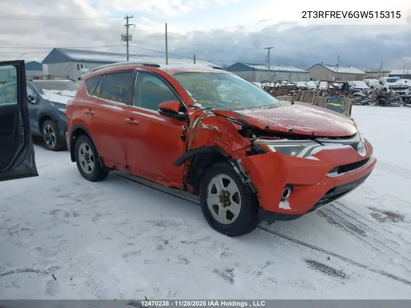 2T3RFREV6GW515315 2016 Toyota Rav4 Xle