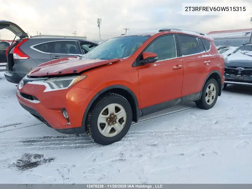 2T3RFREV6GW515315 2016 Toyota Rav4 Xle