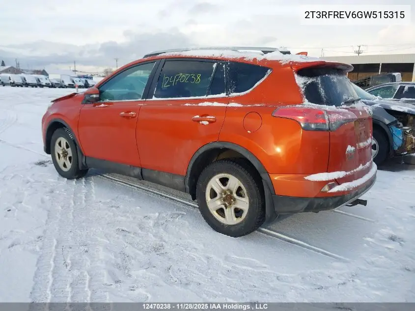 2T3RFREV6GW515315 2016 Toyota Rav4 Xle