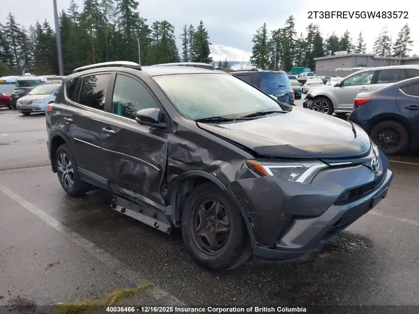 2T3BFREV5GW483572 2016 Toyota Rav4 Le