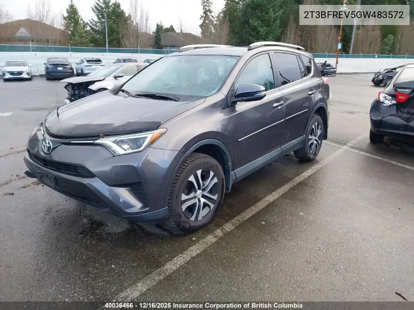 2T3BFREV5GW483572 2016 Toyota Rav4 Le
