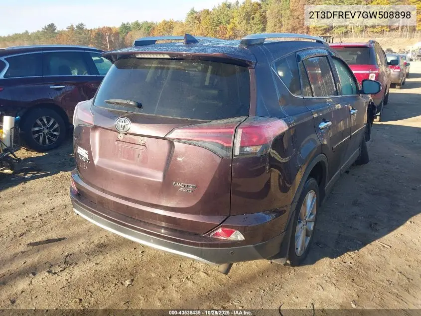 2T3DFREV7GW508898 2016 Toyota Rav4 Limited