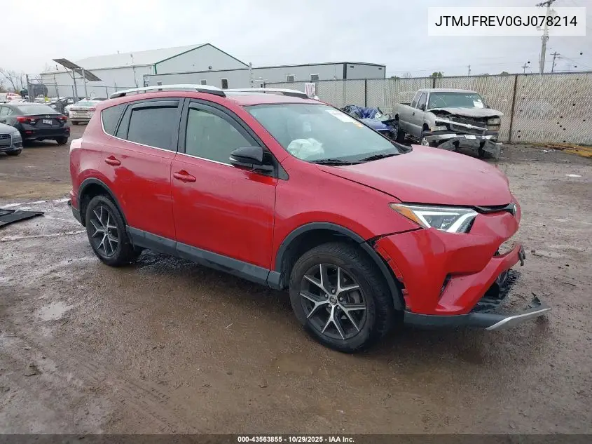 JTMJFREV0GJ078214 2016 Toyota Rav4 Se