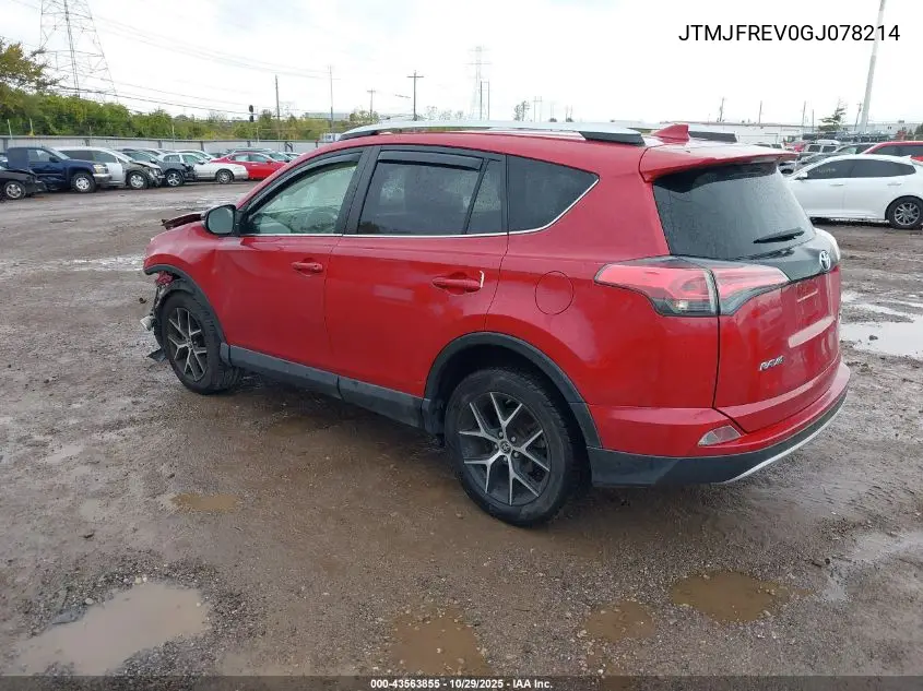 JTMJFREV0GJ078214 2016 Toyota Rav4 Se