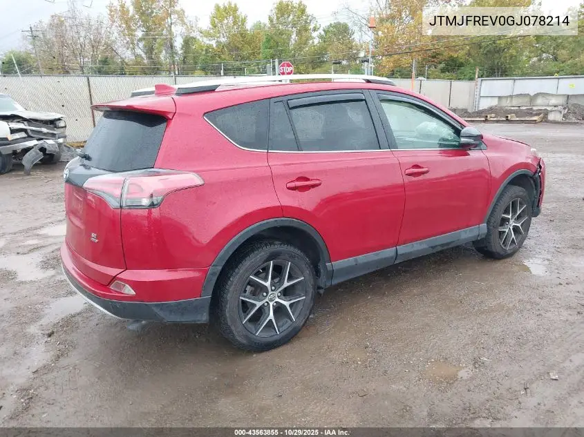 JTMJFREV0GJ078214 2016 Toyota Rav4 Se