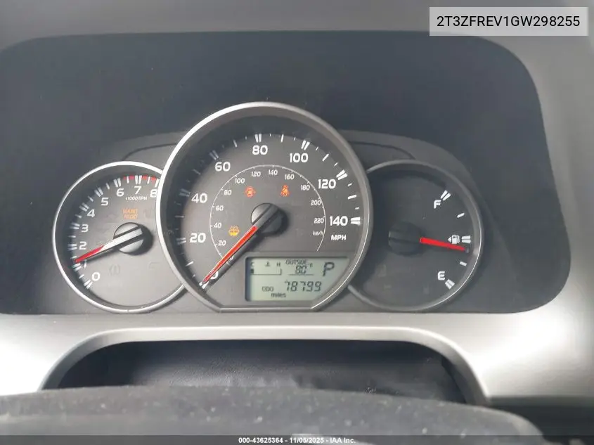 2T3ZFREV1GW298255 2016 Toyota Rav4 Le