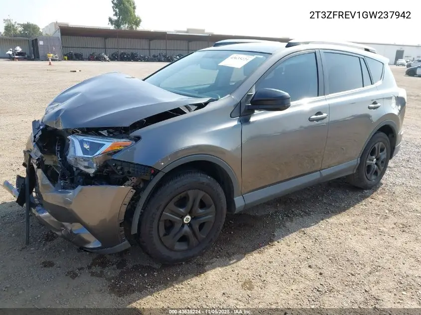 2T3ZFREV1GW237942 2016 Toyota Rav4 Le