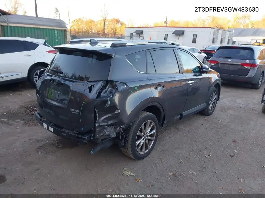 2T3DFREV3GW483630 2016 Toyota Rav4 Limited