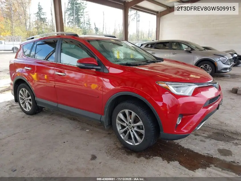 2T3DFREV8GW509915 2016 Toyota Rav4 Limited