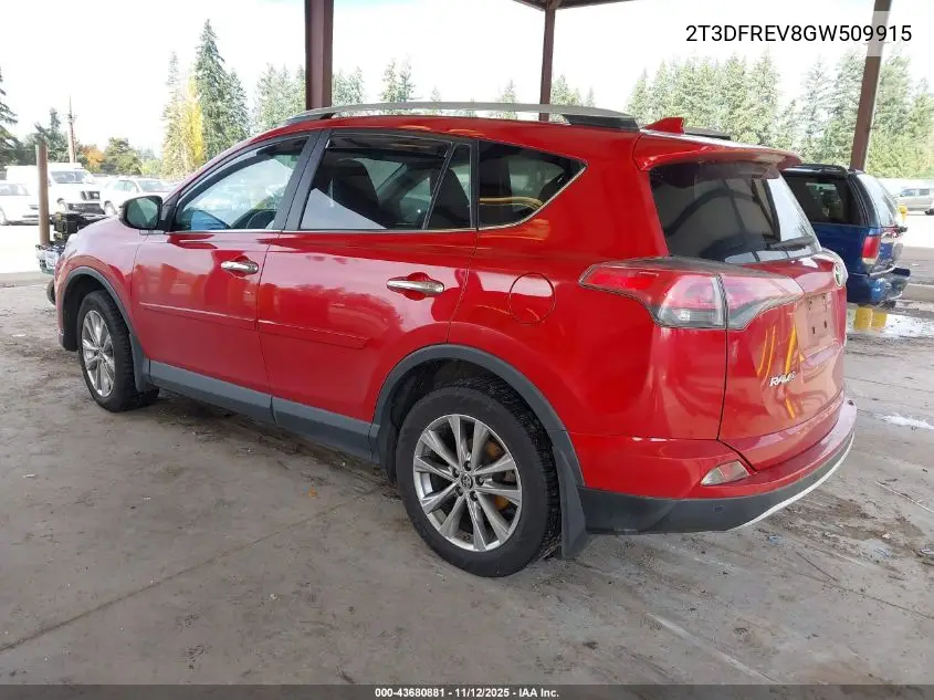 2T3DFREV8GW509915 2016 Toyota Rav4 Limited
