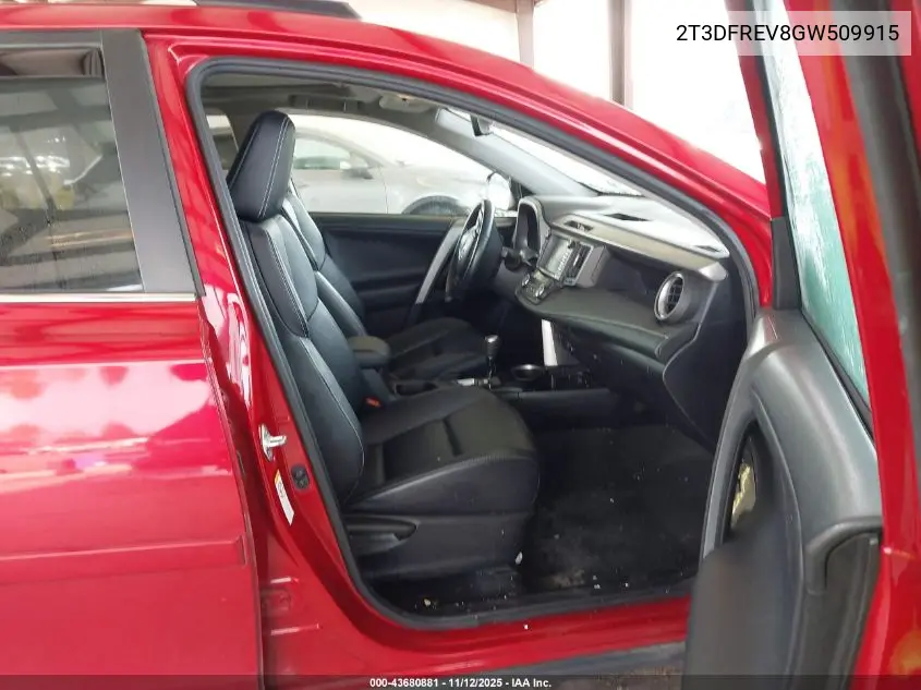 2T3DFREV8GW509915 2016 Toyota Rav4 Limited