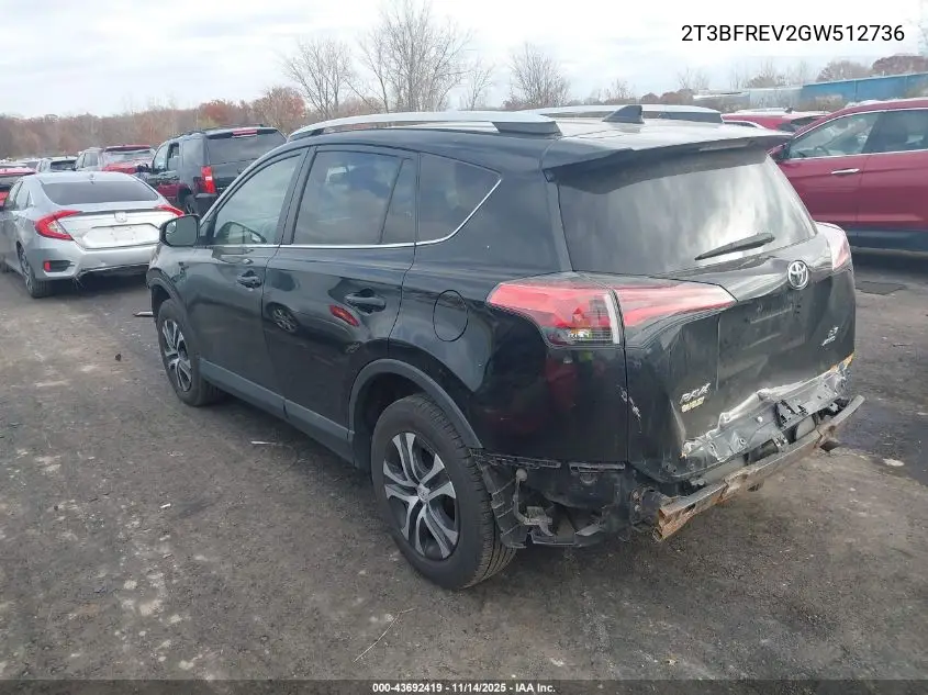 2T3BFREV2GW512736 2016 Toyota Rav4 Le