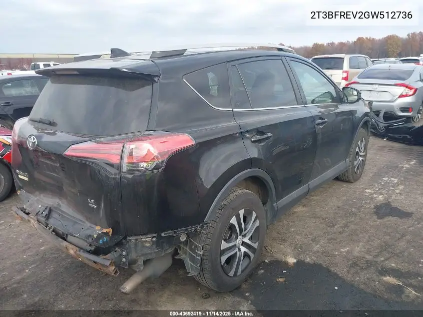 2T3BFREV2GW512736 2016 Toyota Rav4 Le