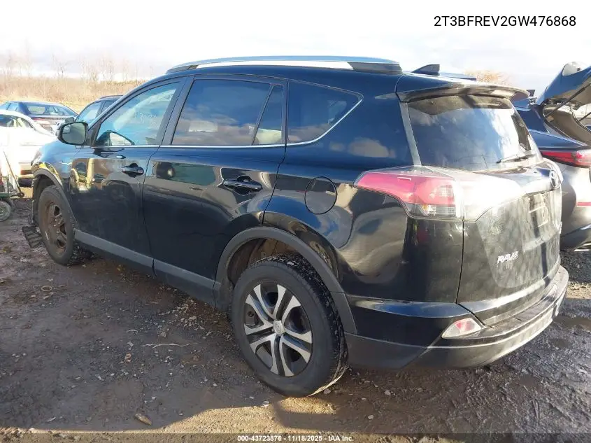 2T3BFREV2GW476868 2016 Toyota Rav4 Le