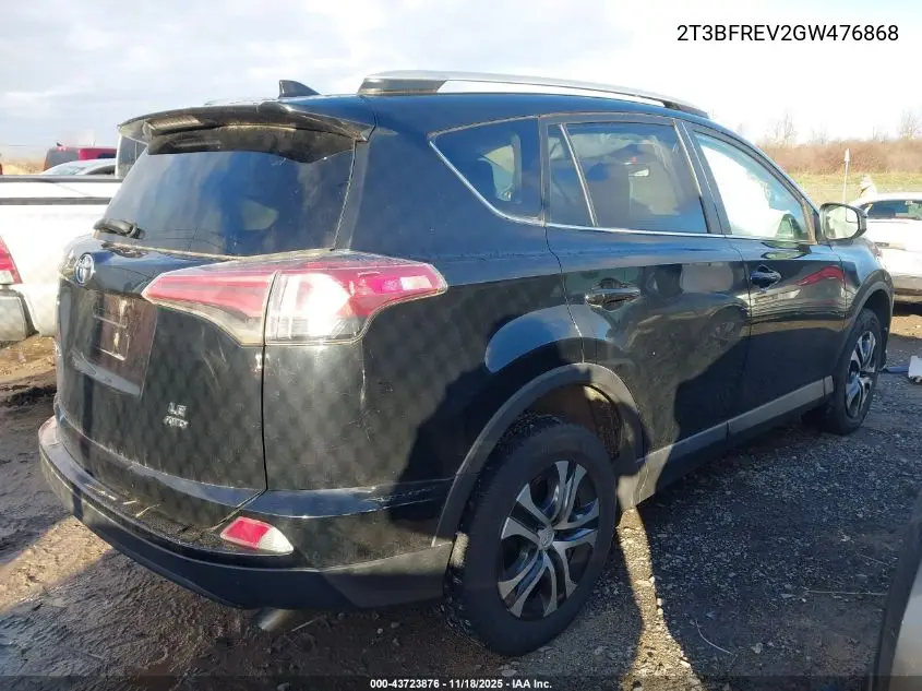 2T3BFREV2GW476868 2016 Toyota Rav4 Le