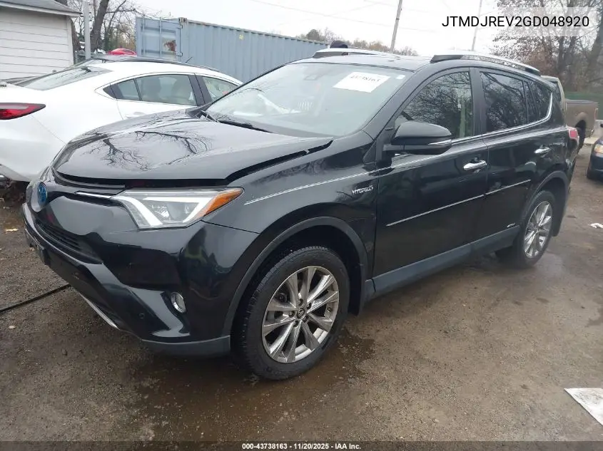 JTMDJREV2GD048920 2016 Toyota Rav4 Hybrid Limited