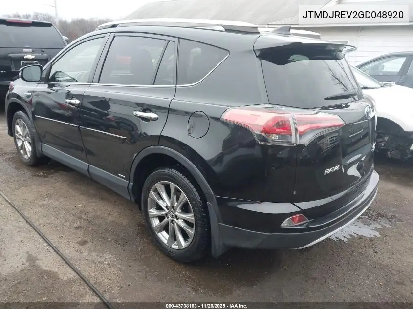 JTMDJREV2GD048920 2016 Toyota Rav4 Hybrid Limited