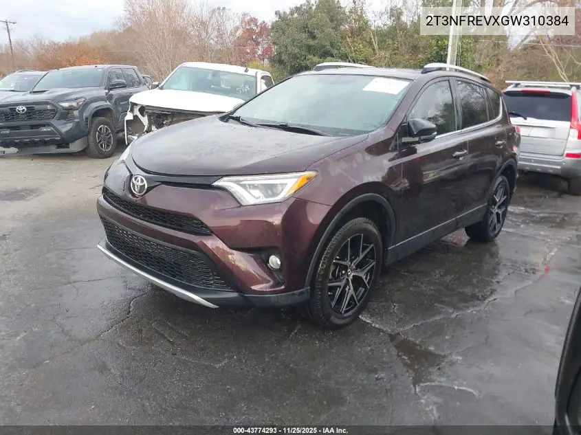 2T3NFREVXGW310384 2016 Toyota Rav4 Se