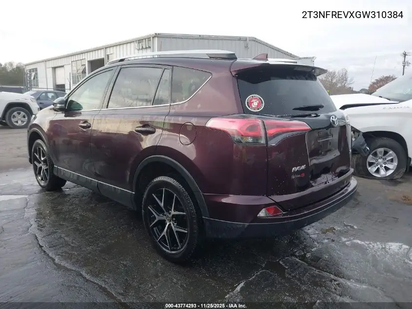 2T3NFREVXGW310384 2016 Toyota Rav4 Se