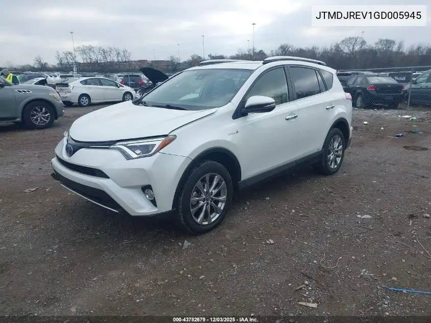 JTMDJREV1GD005945 2016 Toyota Rav4 Hybrid Limited