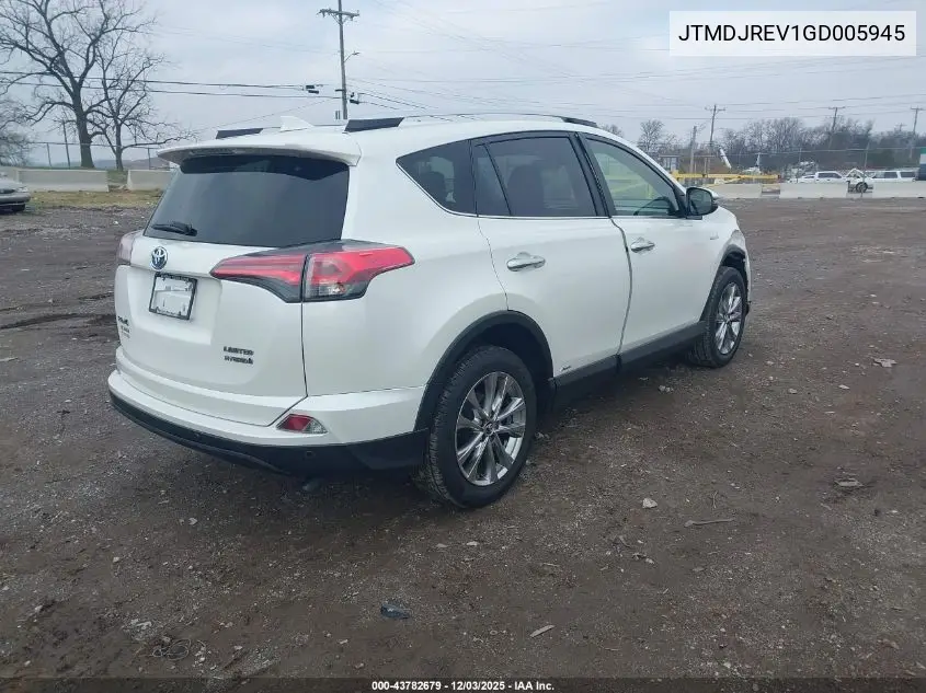 JTMDJREV1GD005945 2016 Toyota Rav4 Hybrid Limited