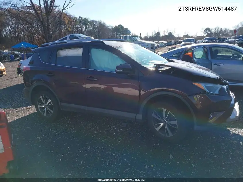 2T3RFREV8GW514487 2016 Toyota Rav4 Xle