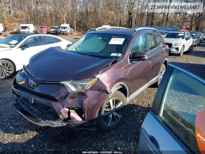 2T3RFREV8GW514487 2016 Toyota Rav4 Xle