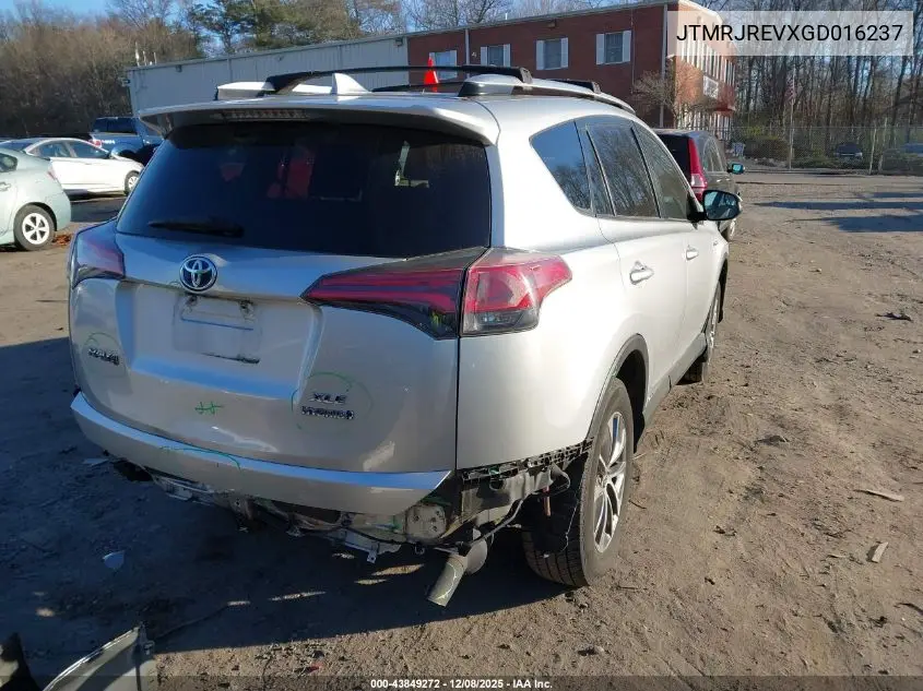 JTMRJREVXGD016237 2016 Toyota Rav4 Hybrid Xle