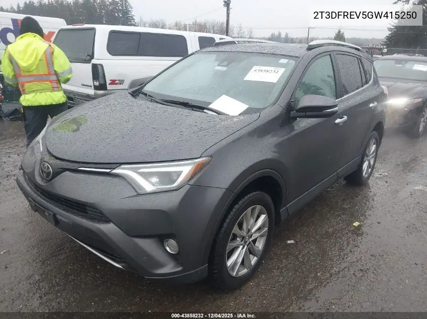 2T3DFREV5GW415250 2016 Toyota Rav4 Limited