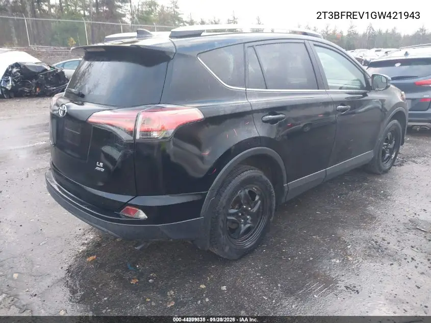 2T3BFREV1GW421943 2016 Toyota Rav4 Le