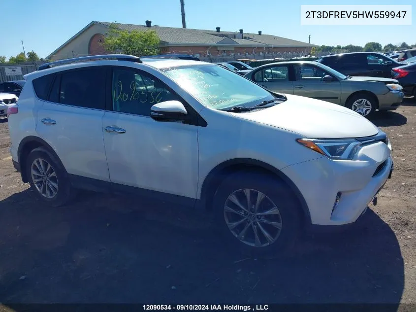 2017 Toyota Rav4 Limited/Se/Platinum VIN: 2T3DFREV5HW559947 Lot: 12090534