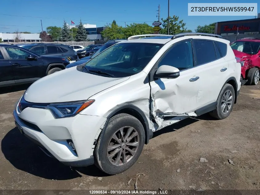 2017 Toyota Rav4 Limited/Se/Platinum VIN: 2T3DFREV5HW559947 Lot: 12090534