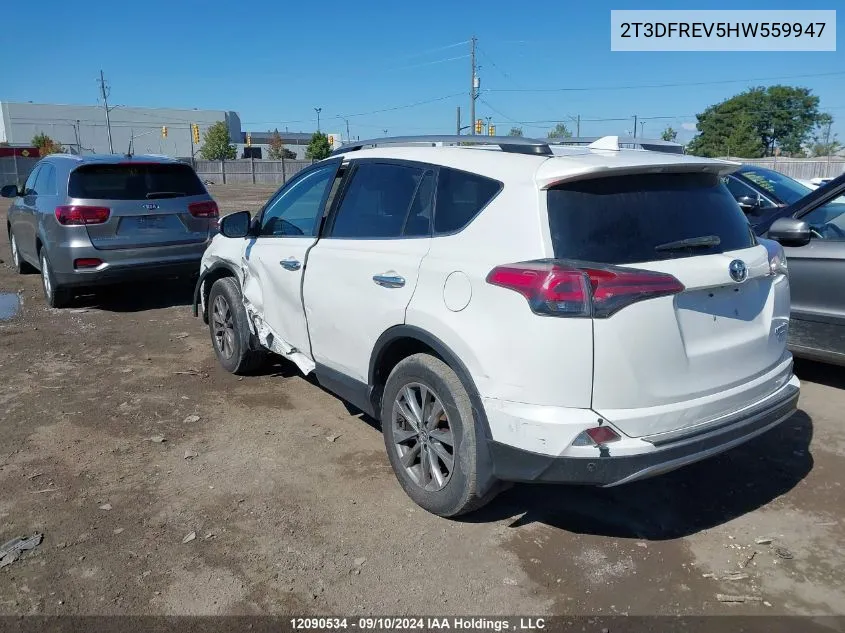 2017 Toyota Rav4 Limited/Se/Platinum VIN: 2T3DFREV5HW559947 Lot: 12090534