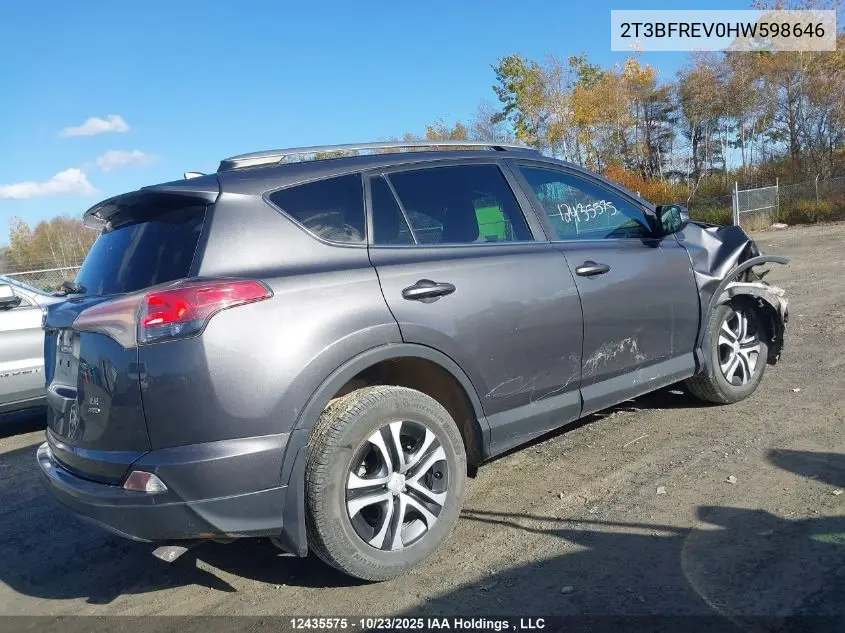 2T3BFREV0HW598646 2017 Toyota Rav4 Le