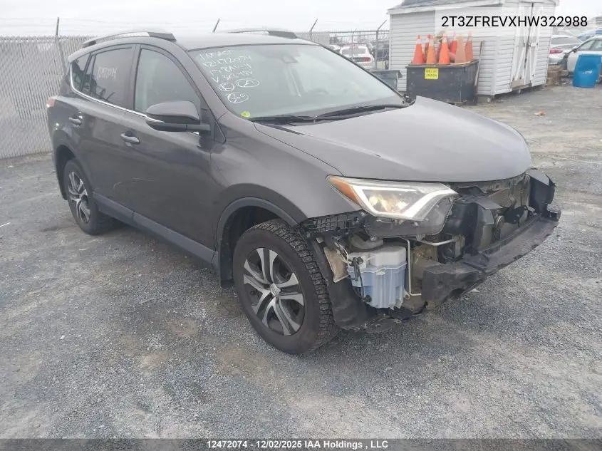 2T3ZFREVXHW322988 2017 Toyota Rav4 Le