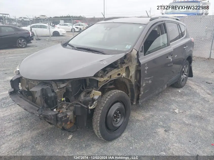 2T3ZFREVXHW322988 2017 Toyota Rav4 Le