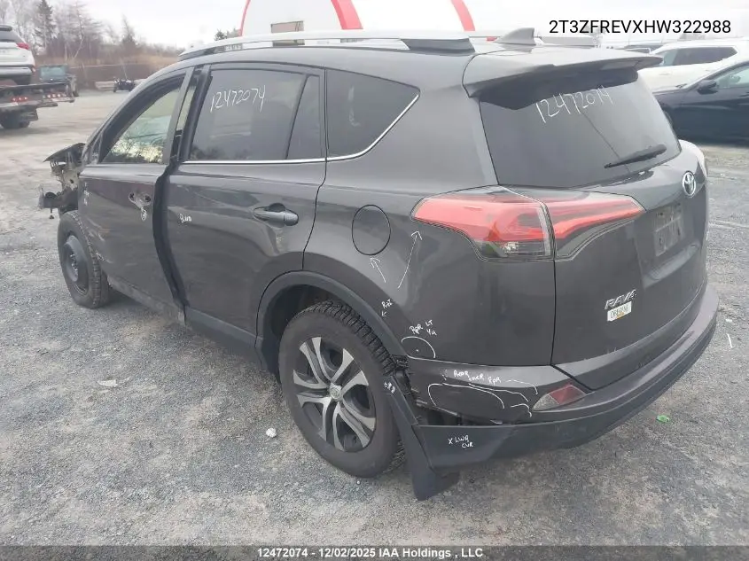 2T3ZFREVXHW322988 2017 Toyota Rav4 Le