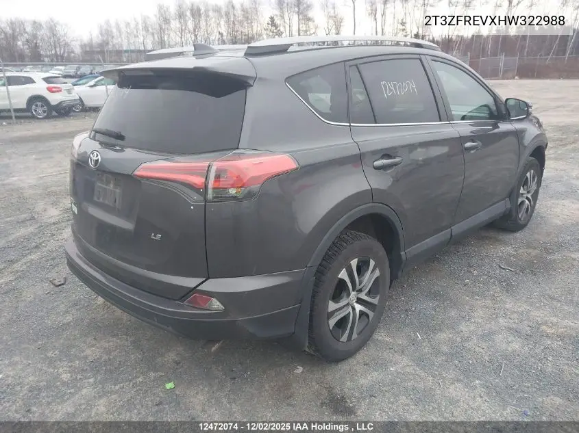 2T3ZFREVXHW322988 2017 Toyota Rav4 Le