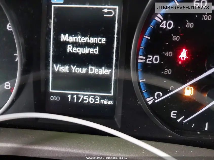 JTMBFREV6HJ106278 2017 Toyota Rav4 Le