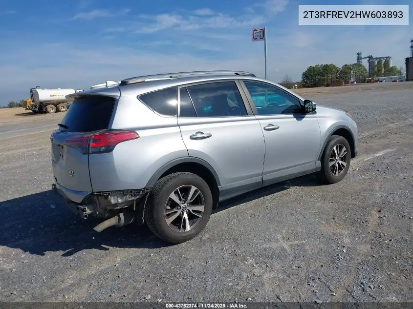 2T3RFREV2HW603893 2017 Toyota Rav4 Xle
