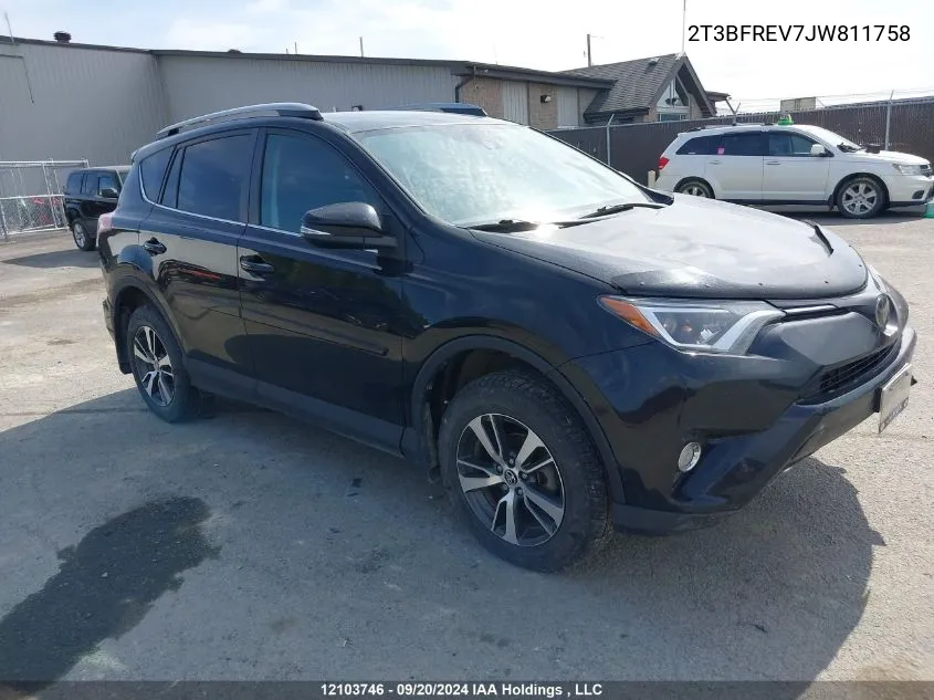 2018 Toyota Rav4 Le VIN: 2T3BFREV7JW811758 Lot: 12103746