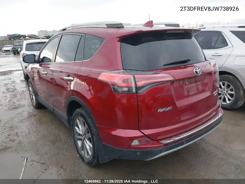 2T3DFREV8JW738926 2018 Toyota Rav4 Limited