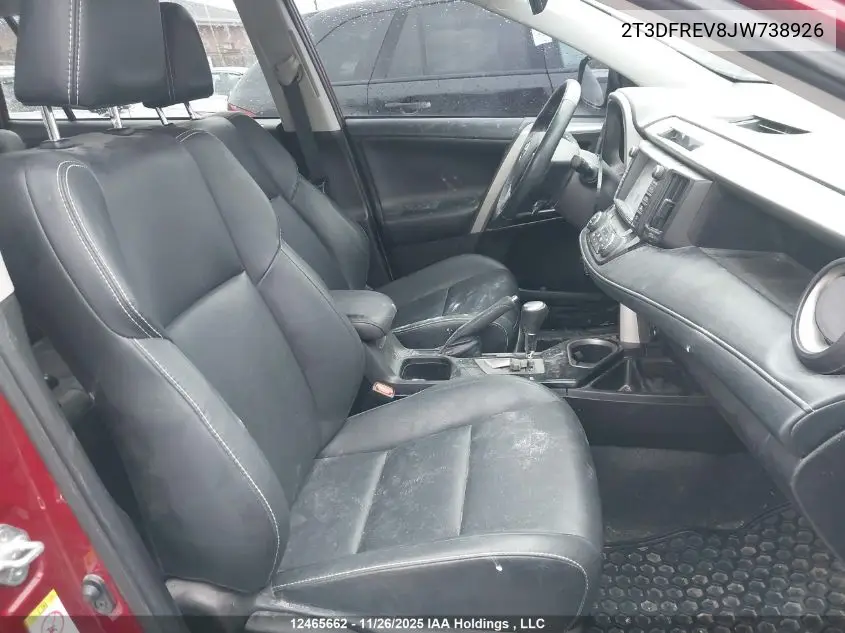 2T3DFREV8JW738926 2018 Toyota Rav4 Limited